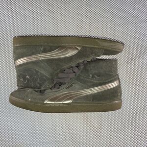 Puma Suede Mid Classic Men's 11 Olive Green Bronze High Top Sneakers 361505-03
